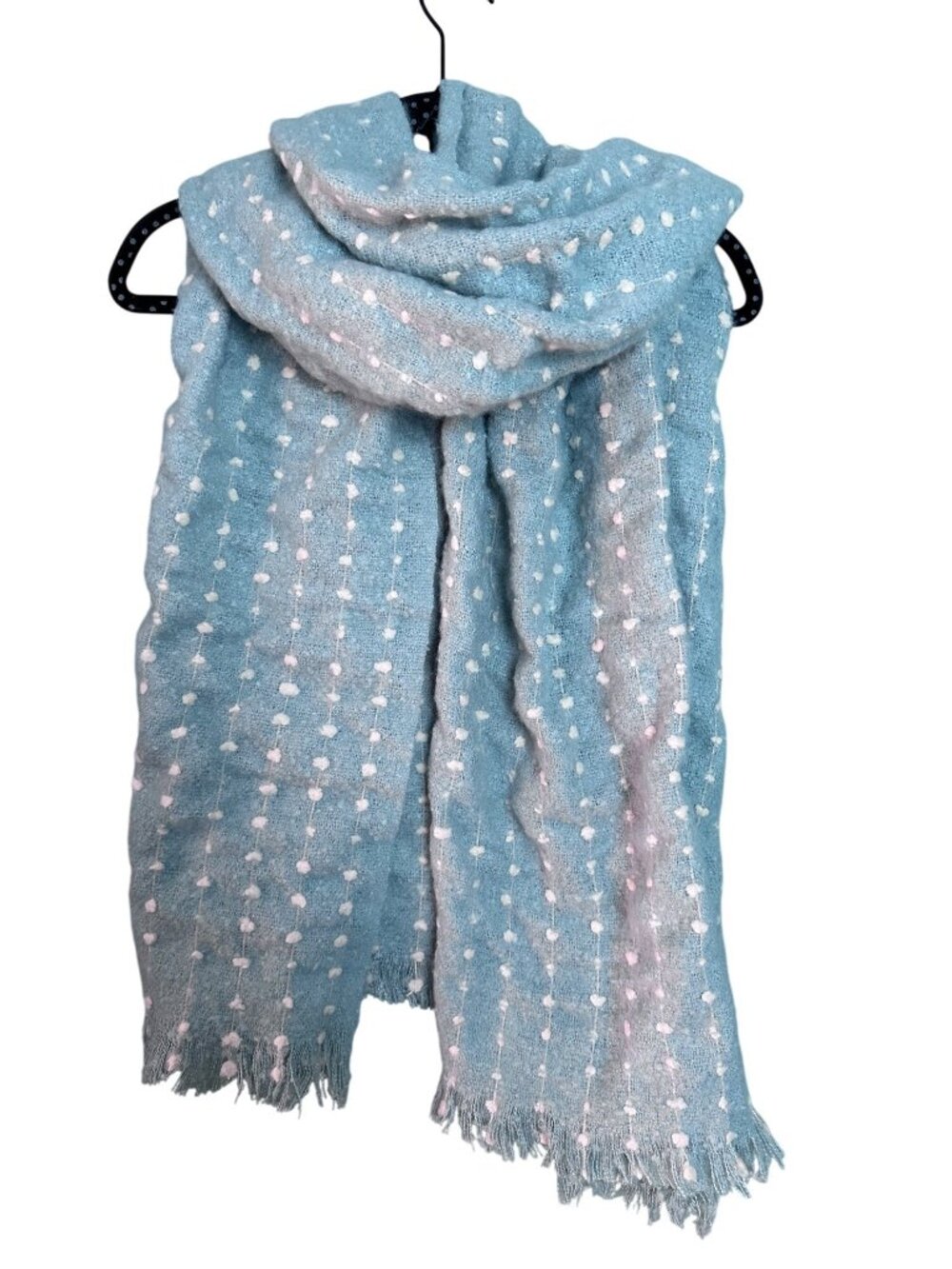 Mia & Tess Soft Knit Polka Dot Scarf NWT – Cozy Winter Wrap Boho Chic Accessory